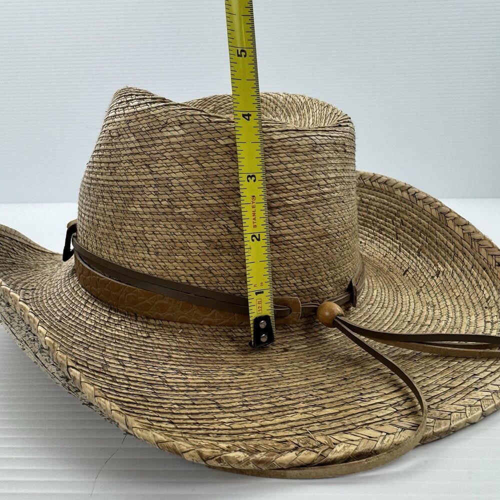 Stetson Rodeo Dr Monterrey Bay Straw Cowboy Hat 6 3/4 Western Palm Leaf - Picture 12 of 14